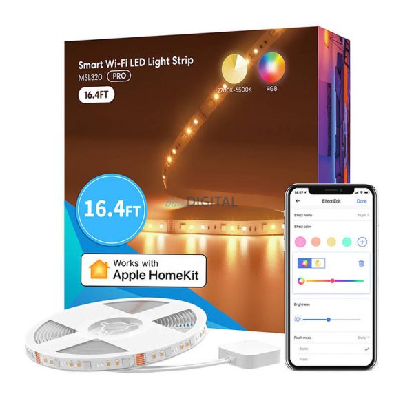 Banda LED inteligentă Wi-FI RGBWW (5 metri) Meross MSL320 (HomeKit)