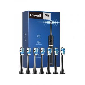 FairyWill P11 Periuță de dinți sonică cu set de cap și carcasă (negru)