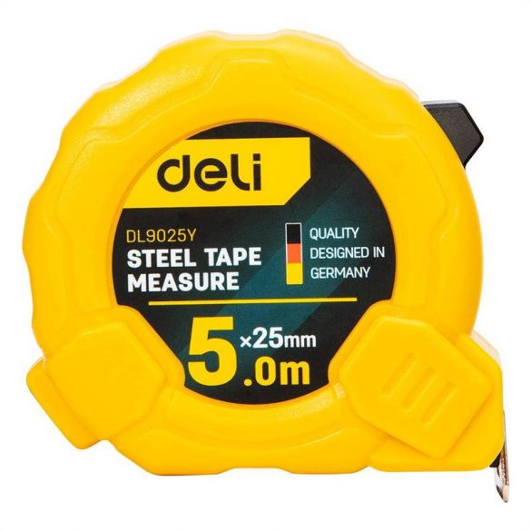 Bandă de măsurare Deli Tools EDL9025Y 5m / 25mm (galben)