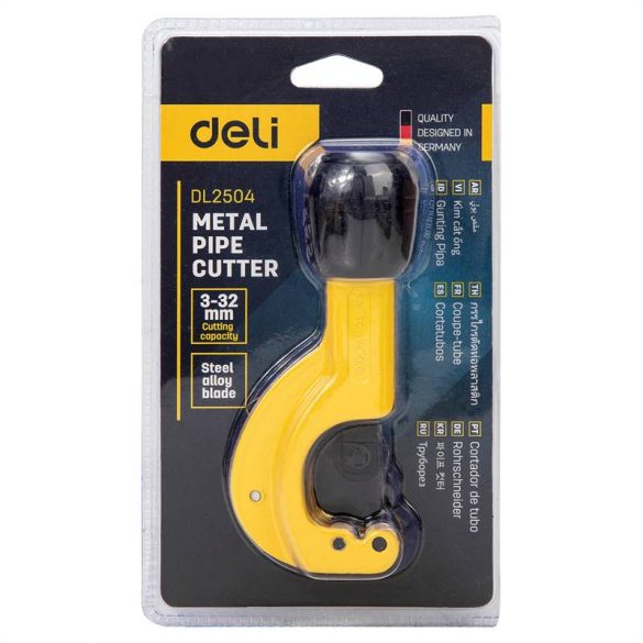 Deli Tools EDL2504 tăietor de țevi metalice 32 mm (galben)