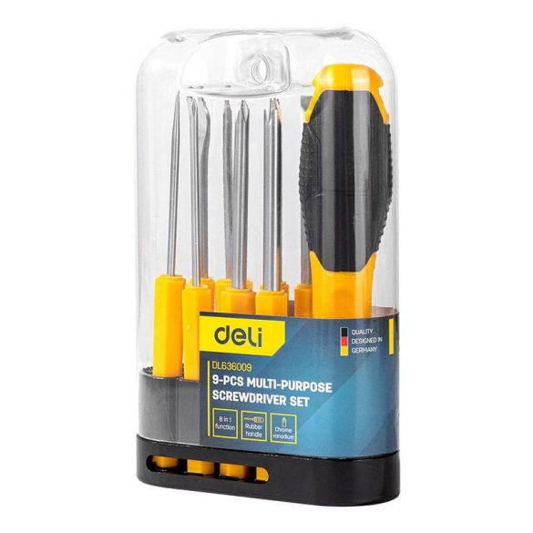 Deli Tools EDL636009 Set de șurubelnițe de precizie cu 8 bucăți interschimbabile