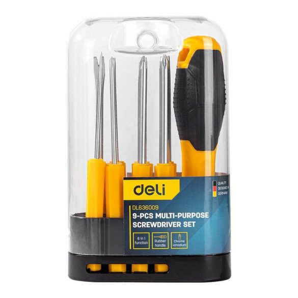 Deli Tools EDL636009 Set de șurubelnițe de precizie cu 8 bucăți interschimbabile