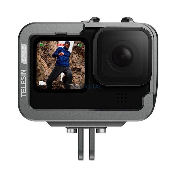 TELESIN Cușcă din aluminiu pentru GoPro Hero 12/11/10/9 + adaptor vertical