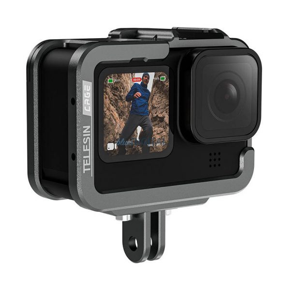 TELESIN Cușcă din aluminiu pentru GoPro Hero 12/11/10/9 + adaptor vertical