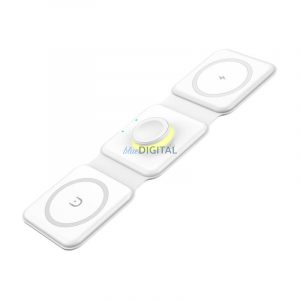 Essager EWXCX3-NMC02 Încărcător wireless 3 în 1 15W - alb