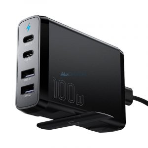 Încărcător de birou 2xUSB-C 2xUSB-A 100W Essager GaN (negru)