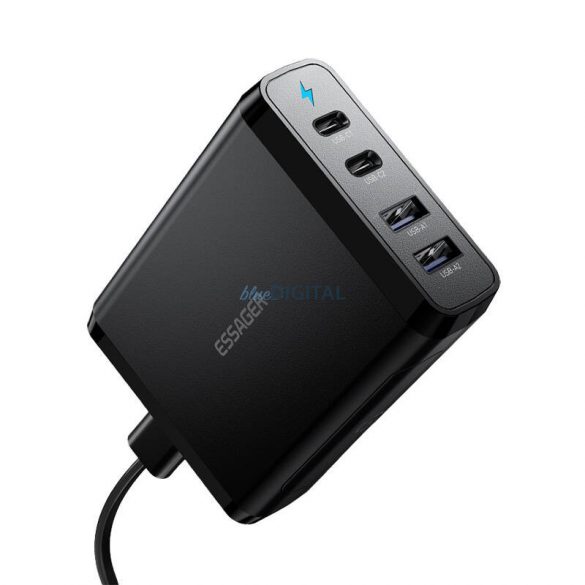 Încărcător de birou 2xUSB-C 2xUSB-A 100W Essager GaN (negru)