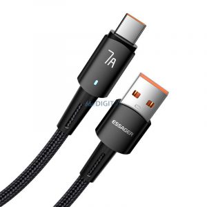 Essager EXC7A-CGB01-P Cablu USB-A - Tip-C 100W 7A 0,5m - negru