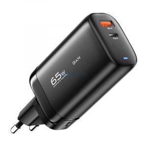 Essager ECTAC-MYB01-Z încărcător de rețea cu 1xUSB-A și 1xUSB-C GaN 65W - negru