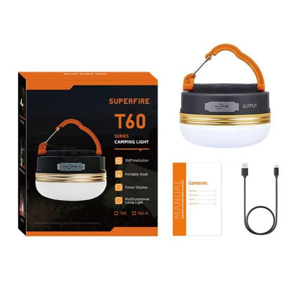 Lampa de camping Superfire T60, 2.5W, 1000mAh