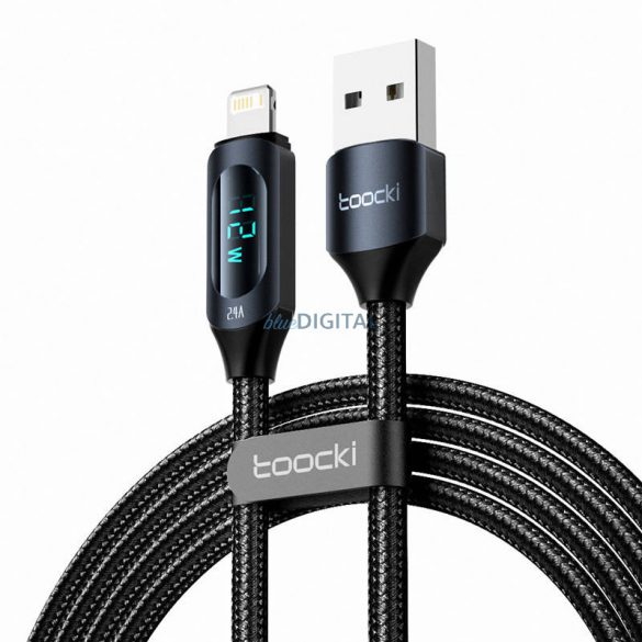 Cablu de încărcare Toocki USB A-L, 1m, 12W (negru)