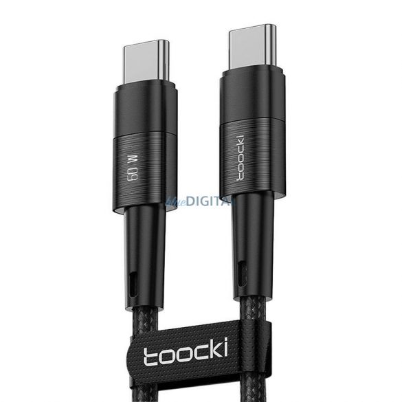 Cablu USB-C la USB-C Toocki TXCTT2-YS03, 1m, FC 60W (negru)