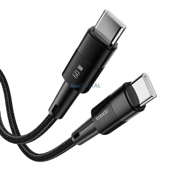 Cablu USB-C la USB-C Toocki TXCTT2-YS03, 1m, FC 60W (negru)