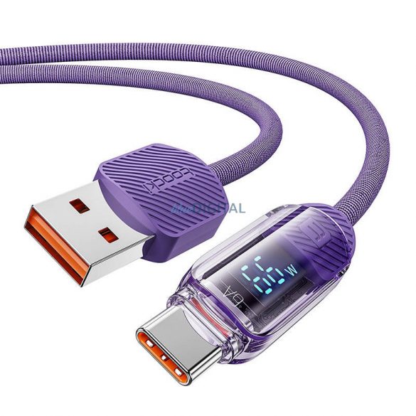 Toocki TXCTYX05-P USB-A - Cablu tip C 1m 66W - violet