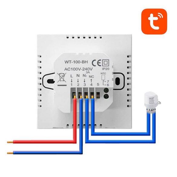 Termostat inteligent pentru încălzirea apei Avatto ZWT100, 3A, Zigbee, Tuya