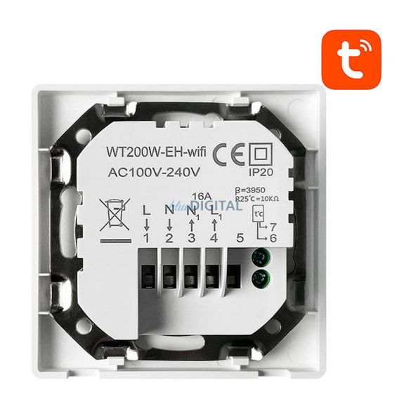 Termostat inteligent Avatto WT200-16A-W Încălzire electrică 16A WiFi TUYA