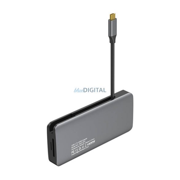 Adaptor MOKiN 10 în 1 Hub USB-C 3x USB 3.0 + încărcare USB-C + HDMI + audio de 3,5 mm + VGA + 2x RJ45 + cititor Micro SD (argintiu)