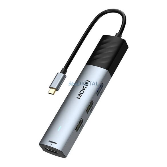 MOKiN MOUC6005 dock 5-in-1 USB-C PD 3.0 100W - argintiu