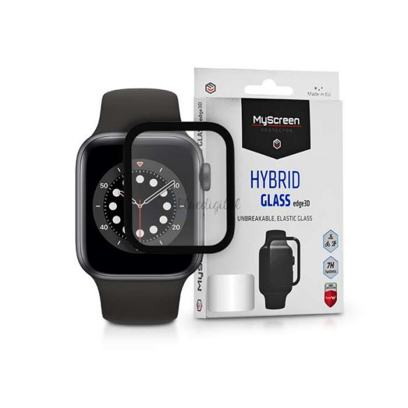 Protector pentru ecran din sticlă Apple Watch Series 6/SE (44 mm) - MyScreen Protector Hybrid Glass Edge 3D - 1 buc/pachet - negru