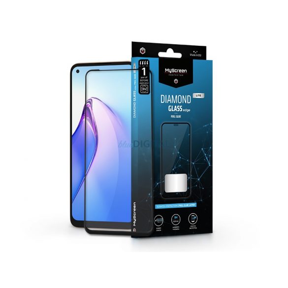 Oppo Reno8 5G Protecție de ecran din Folie securizată flexibilă - MyScreen protecțieDiamond sticlă Lite Edge2.5D Full Glue - Negru