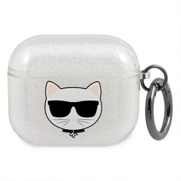 Husa originala KARL LAGERFELD KLA3UCHGS pentru Apple Airpods 3 / argintiu + sclipici