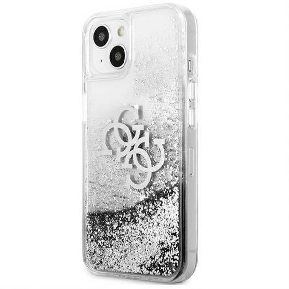 Husă originală GUESS GUHCP13SLG4GSI pentru iPhone 13 MINI (4G Big Liquid Glitter / argintiu)