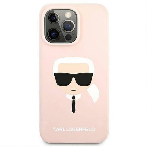 Husă originală KARL LAGERFELD KLHCP13LSLKHLP pentru iPhone 13 PRO (silicon K. Head / roz deschis)