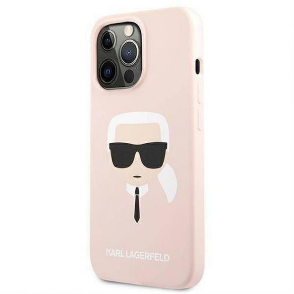 Husă originală KARL LAGERFELD KLHCP13LSLKHLP pentru iPhone 13 PRO (silicon K. Head / roz deschis)