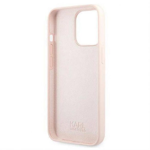 Husă originală KARL LAGERFELD KLHCP13LSLKHLP pentru iPhone 13 PRO (silicon K. Head / roz deschis)