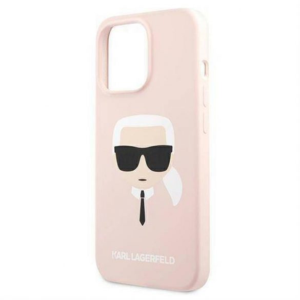 Husă originală KARL LAGERFELD KLHCP13LSLKHLP pentru iPhone 13 PRO (silicon K. Head / roz deschis)