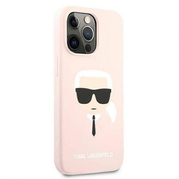 Husă originală KARL LAGERFELD KLHCP13LSLKHLP pentru iPhone 13 PRO (silicon K. Head / roz deschis)