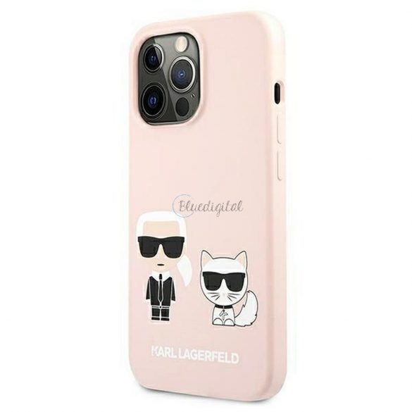 Husă originală KARL LAGERFELD KLHMP13LSSKCI pentru iPhone 13 PRO (Ikonik Karl & Choupette + MAG / roz deschis)