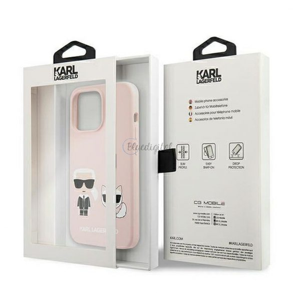 Carcasa originala KARL LAGERFELD KLHMP13XSSKCI pentru iPhone 13 PRO MAX (Ikonik Karl & Choupette + MAG / roz deschis)