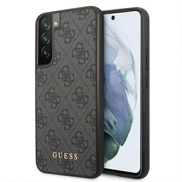 Husă originală GUESS GUHCS22SG4GFGR do Samsung S22 (4G Metal Gold Logo / gri)