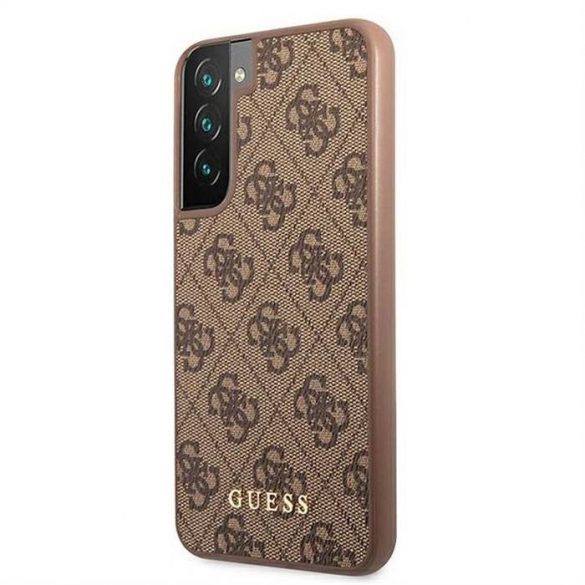 Husă originală GUESS GUHCS22SG4GFBR pentru Samsung S22 (4G Metal Gold Logo / maro)