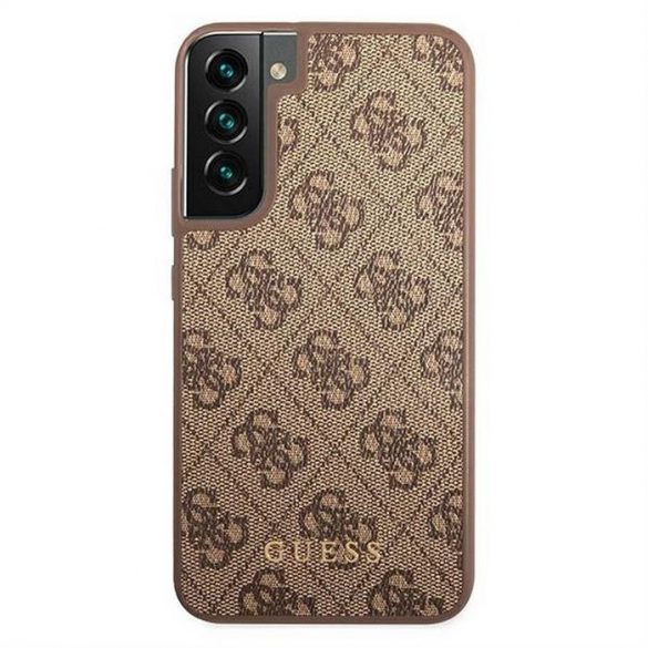 Husă originală GUESS GUHCS22SG4GFBR pentru Samsung S22 (4G Metal Gold Logo / maro)