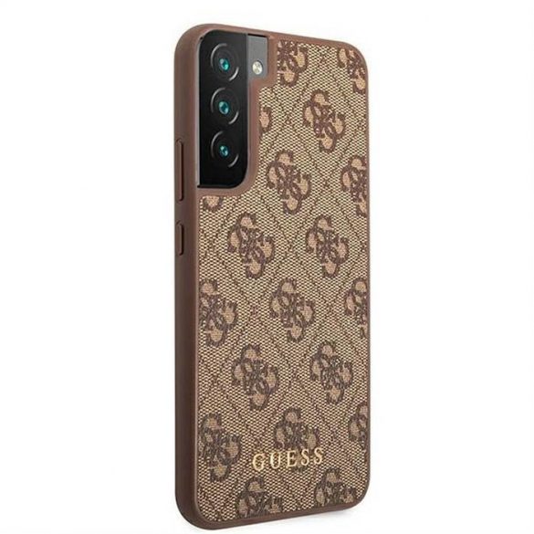 Husă originală GUESS GUHCS22SG4GFBR pentru Samsung S22 (4G Metal Gold Logo / maro)