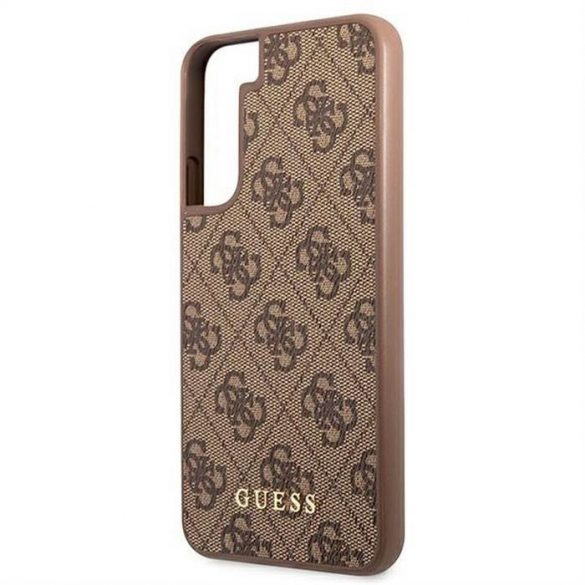 Husă originală GUESS GUHCS22SG4GFBR pentru Samsung S22 (4G Metal Gold Logo / maro)