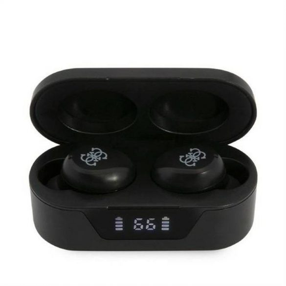 Căști Bluetooth Stereo TWS GUESS Digital BT5 Classic cu stație de andocare / negru (GUTWST31EK)