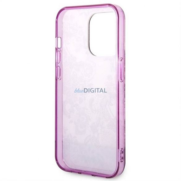 Carcasa originala GUESS GUHCP14LHGPLHF pentru iPhone 14 PRO (IML Electro Cam TDJ/fuschia)