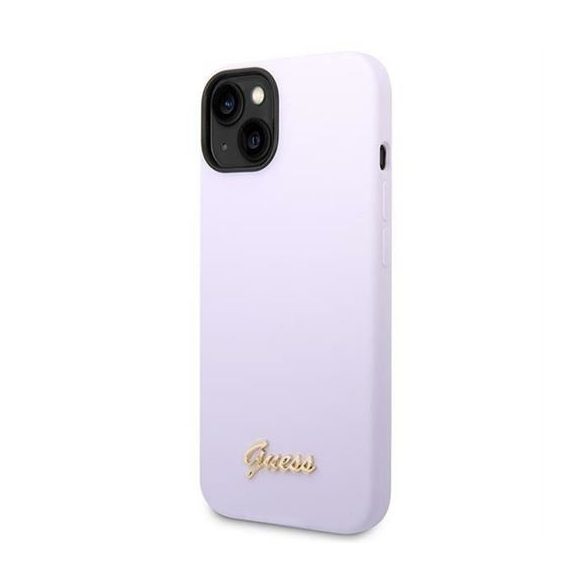 Husă GUESS pentru IPHONE 13 / 14 / 15 GUHCP14SSLSMU (Silicone Vintage Gold Logo) violet