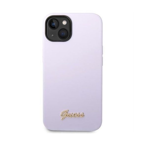 Husă GUESS pentru IPHONE 13 / 14 / 15 GUHCP14SSLSMU (Silicone Vintage Gold Logo) violet