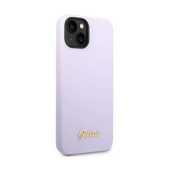 Husă GUESS pentru IPHONE 13 / 14 / 15 GUHCP14SSLSMU (Silicone Vintage Gold Logo) violet