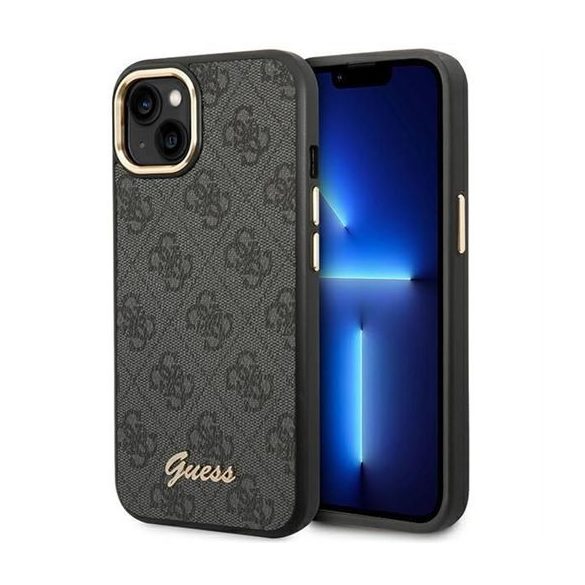 Husă GUESS pentru IPHONE 13 / 14 / 15 GUHCP14SHG4SHK (4G Vintage Gold Logo) neagră