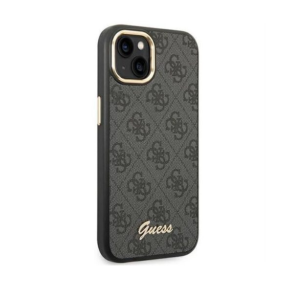 Husă GUESS pentru IPHONE 13 / 14 / 15 GUHCP14SHG4SHK (4G Vintage Gold Logo) neagră