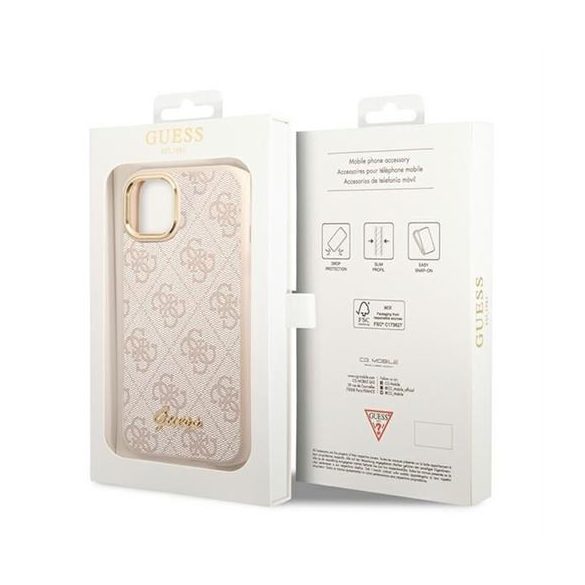 Husa GUESS pentru IPHONE 13 / 14 / 15 GUHCP14SHG4SHP (4G Vintage Gold Logo) roz