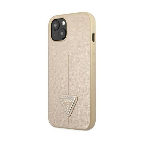 Husa GUESS pentru IPHONE 13 / 14 / 15 GUHCP14SPSATLE (SaffianoTriangle Logo) bej