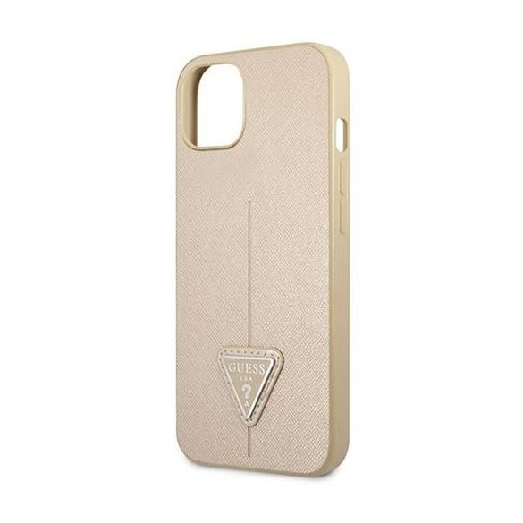 Husa GUESS pentru IPHONE 13 / 14 / 15 GUHCP14SPSATLE (SaffianoTriangle Logo) bej