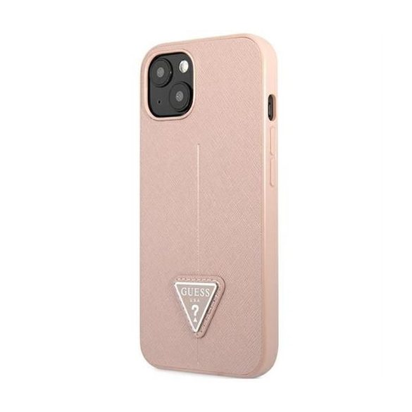 Husa GUESS pentru IPHONE 13 / 14 / 15 GUHCP14SPSATLP (SaffianoTriangle Logo) roz