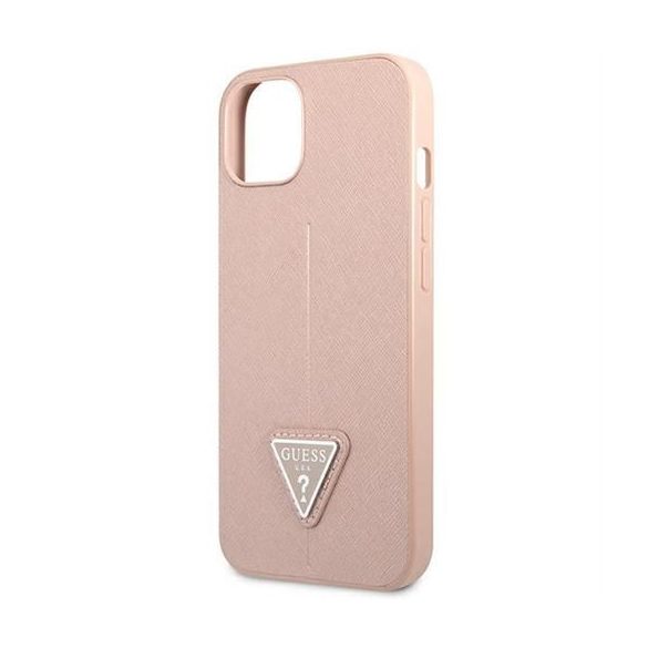 Husa GUESS pentru IPHONE 13 / 14 / 15 GUHCP14SPSATLP (SaffianoTriangle Logo) roz